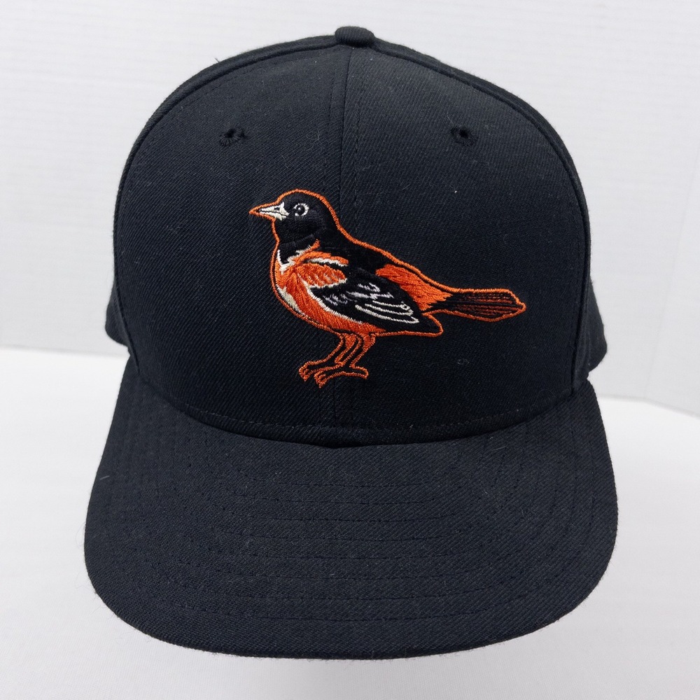 New Era Baltimore Orioles Hat Mens Size 8 Black Wool 5950 Fitted Vintage Y2K